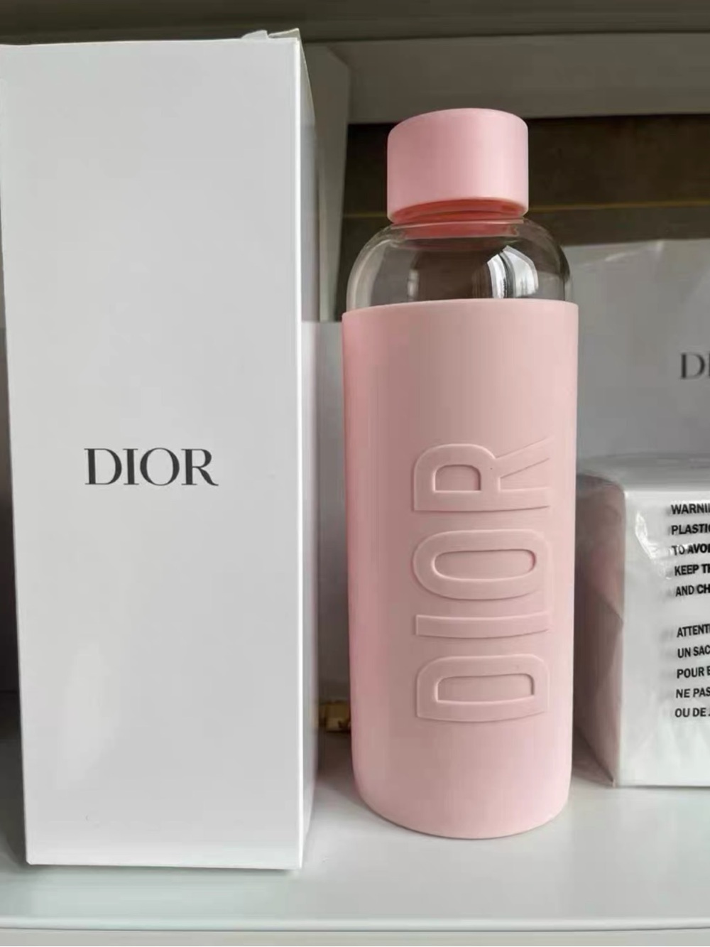 Dior beauty glass water bottle